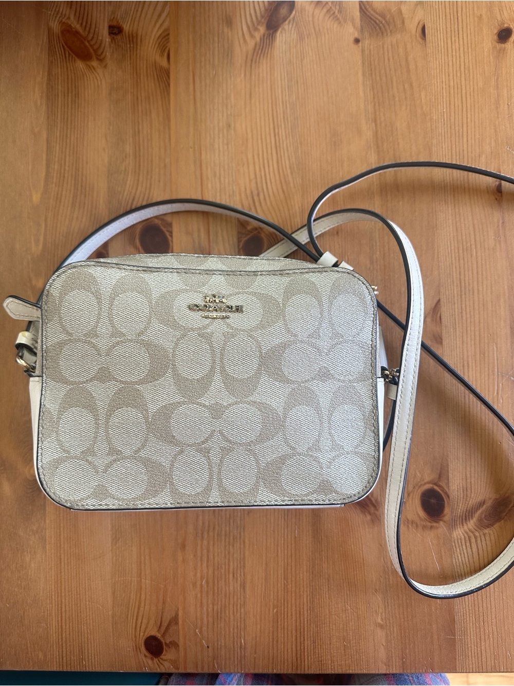 Coach Signature Crossbody Camera Bag in Light Beige
